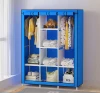 Non-woven fabric dust-proof storage wardrobe, hanging wardrobe, clothes hanger, steel frame, dormitory combination, folding simple cloth cabinet assembly 0819 Application Scenario